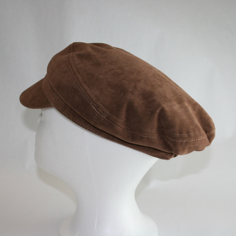 Nine West Faux-Suede Flat Newsboy Cap in Taupe💝 - Picture 5 of 6